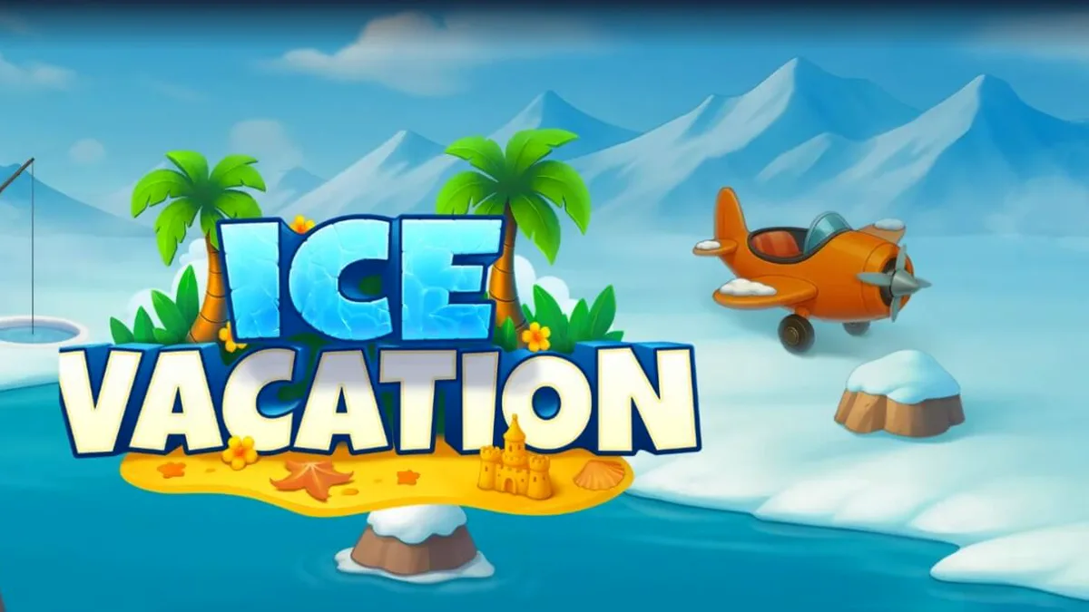 Tampilan visual slot Ice Vacation dengan tema kutub dan tropis